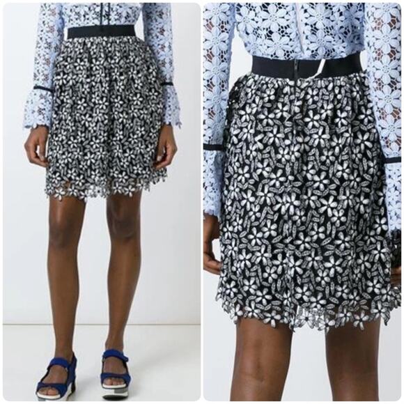 SELF-PORTRAIT Daisy Guipere Lace Skirt - Picture 1 of 16